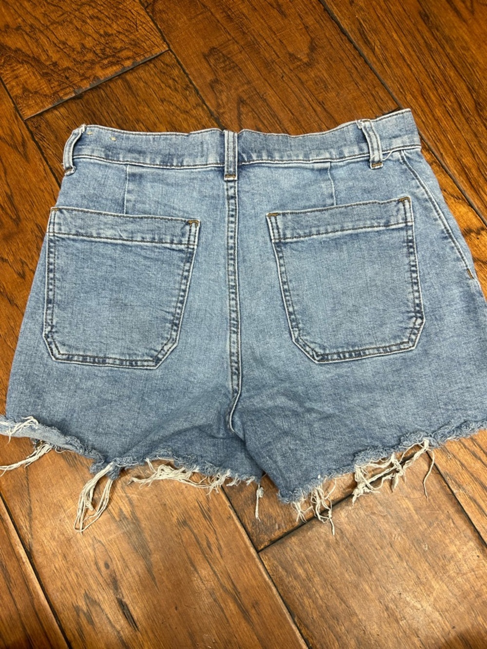 Madewell Light Blue Distressed High-Rise Denim Shorts - Picture 6 of 6